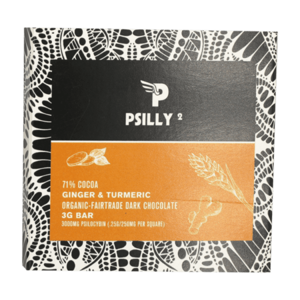 Psilly - Dark Chocolate Bar - Ginger & Turmeric | Magic Mushrooms Quebec Canada